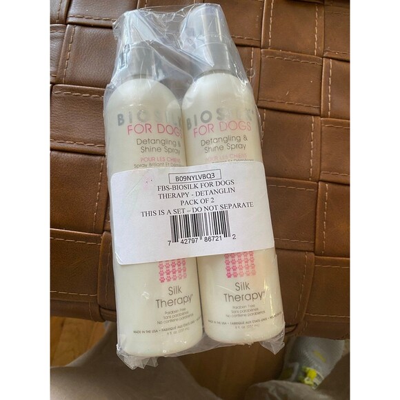 Bio silk for pets silk therapy detangling & shine spray set of two 8 Fl Oz NWT - Picture 8 of 11